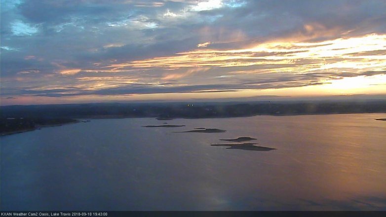 Lake Travis webcam, September 10, 2018 6:45 PM CT