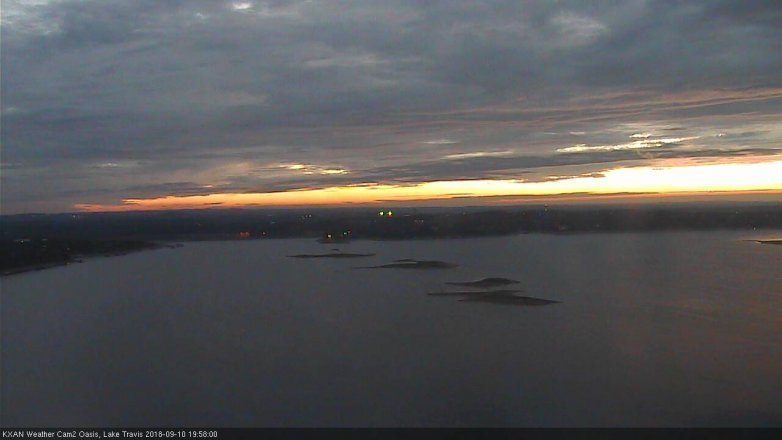 Lake Travis webcam, September 10, 2018 7:00 PM CT
