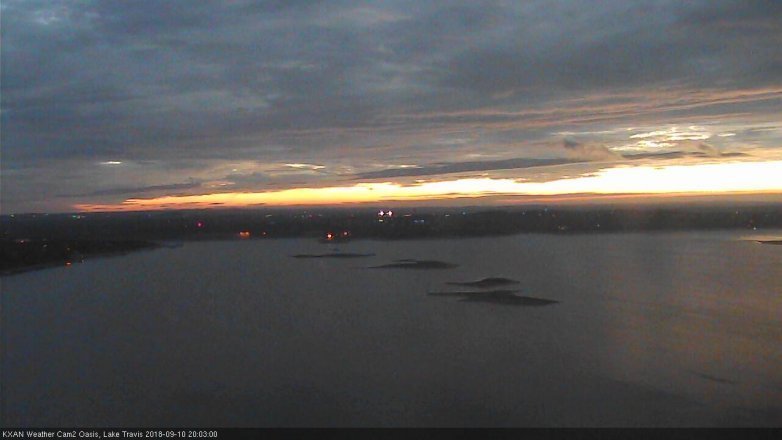 Lake Travis webcam, September 10, 2018 7:05 PM CT