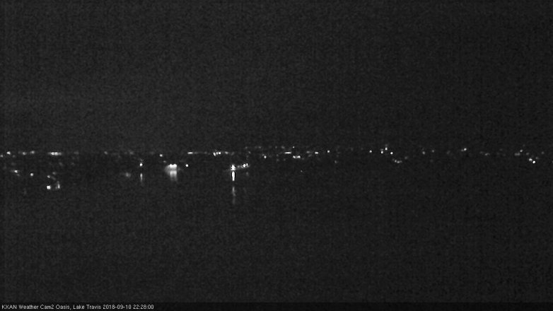 Lake Travis webcam, September 10, 2018 9:30 PM CT