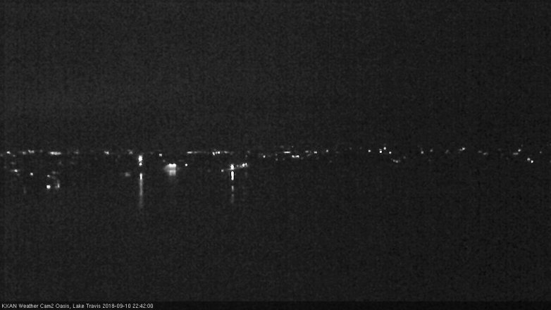 Lake Travis webcam, September 10, 2018 9:45 PM CT