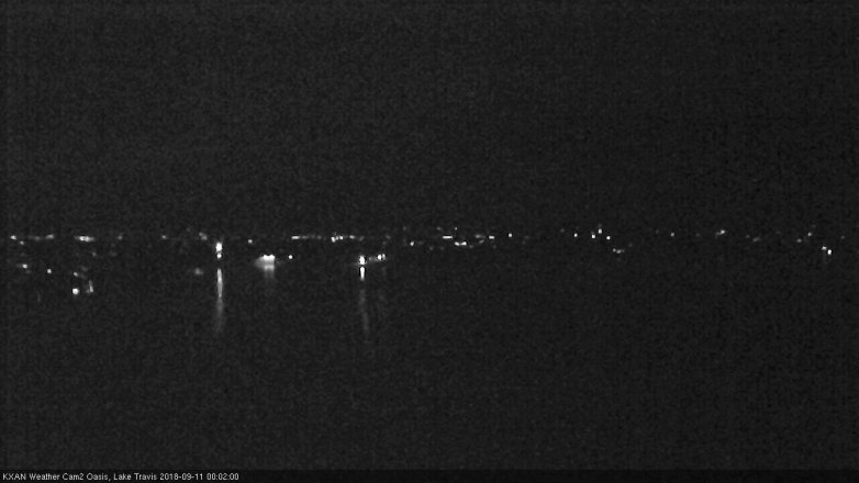 Lake Travis webcam, September 10, 2018 11:05 PM CT