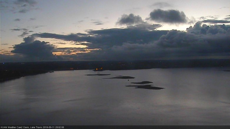 Lake Travis webcam, September 11, 2018 7:05 PM CT