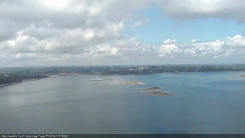 Lake Travis webcam, September 12, 2018 11:00 AM CT