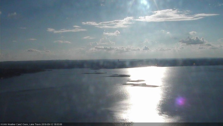 Lake Travis webcam, September 12, 2018 5:05 PM CT