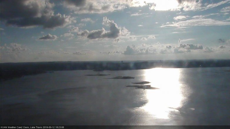 Lake Travis webcam, September 12, 2018 5:25 PM CT