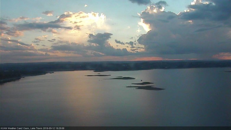 Lake Travis webcam, September 12, 2018 6:30 PM CT