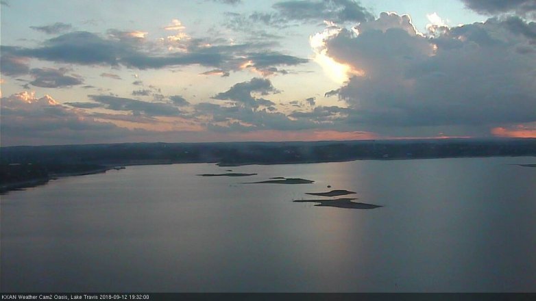 Lake Travis webcam, September 12, 2018 6:35 PM CT