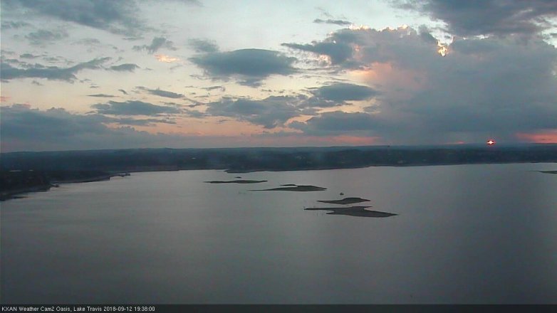 Lake Travis webcam, September 12, 2018 6:40 PM CT