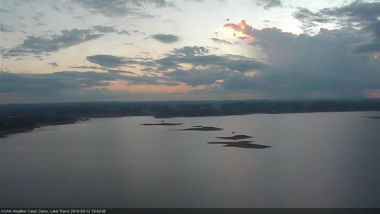 Lake Travis webcam, September 12, 2018 6:45 PM CT