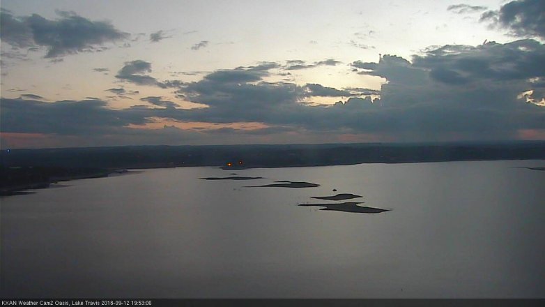 Lake Travis webcam, September 12, 2018 6:55 PM CT