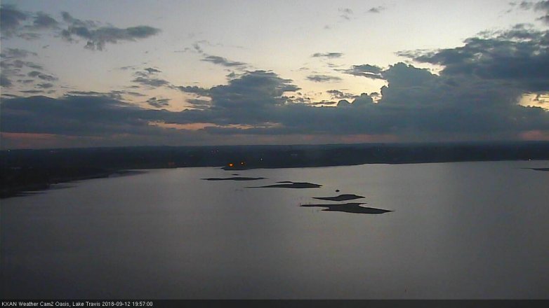 Lake Travis webcam, September 12, 2018 7:00 PM CT