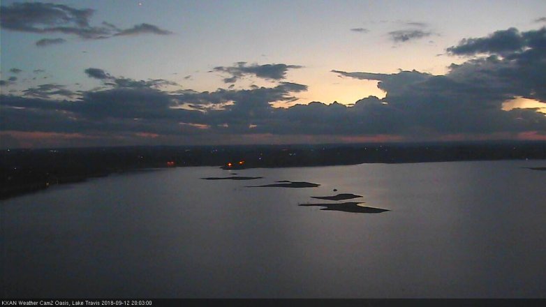 Lake Travis webcam, September 12, 2018 7:05 PM CT