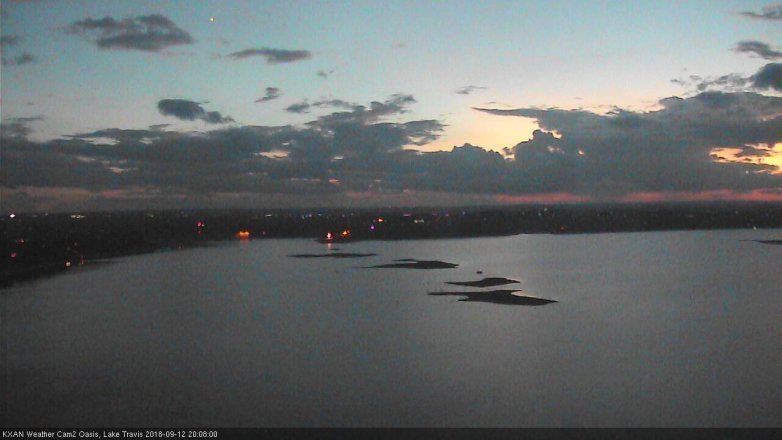Lake Travis webcam, September 12, 2018 7:10 PM CT
