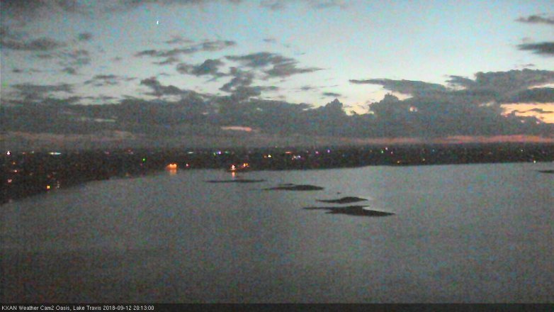 Lake Travis webcam, September 12, 2018 7:15 PM CT