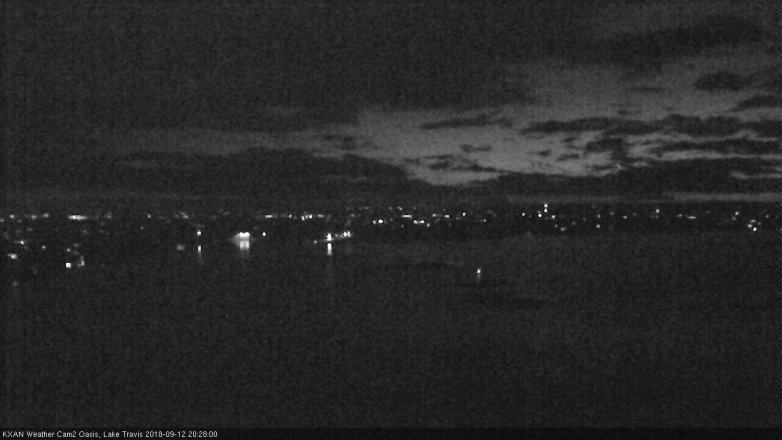 Lake Travis webcam, September 12, 2018 7:30 PM CT