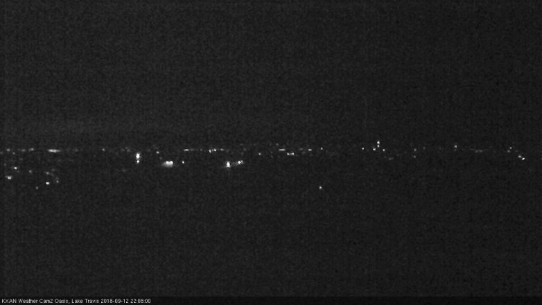 Lake Travis webcam, September 12, 2018 9:10 PM CT