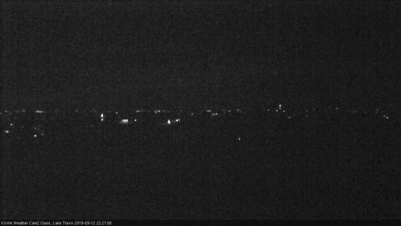 Lake Travis webcam, September 12, 2018 9:30 PM CT