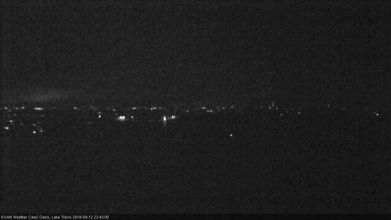 Lake Travis webcam, September 12, 2018 9:45 PM CT