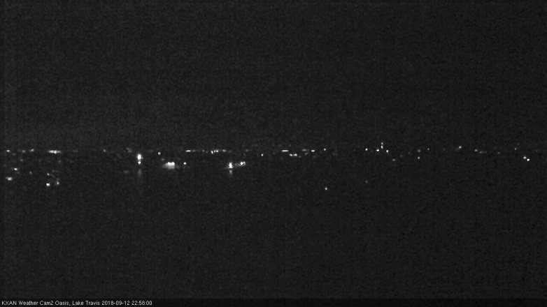 Lake Travis webcam, September 12, 2018 10:00 PM CT