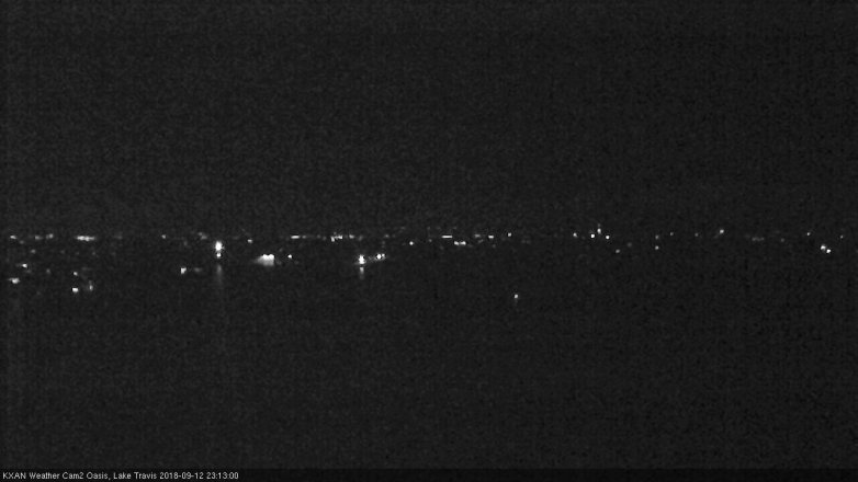 Lake Travis webcam, September 12, 2018 10:15 PM CT