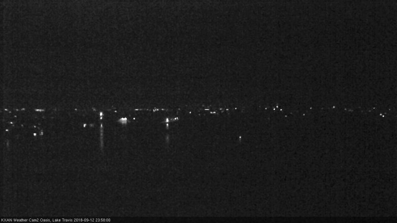 Lake Travis webcam, September 12, 2018 11:00 PM CT