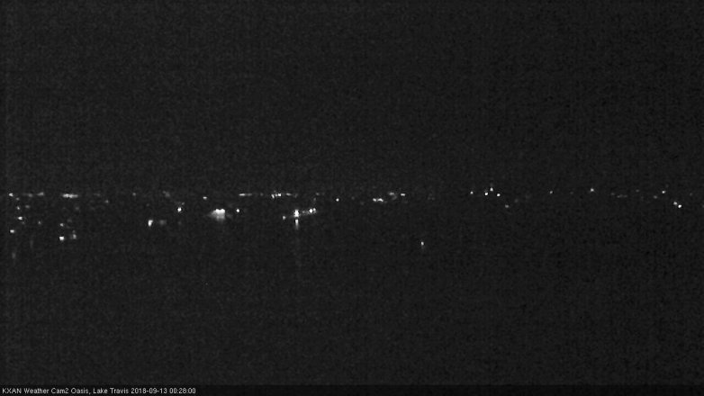 Lake Travis webcam, September 12, 2018 11:30 PM CT