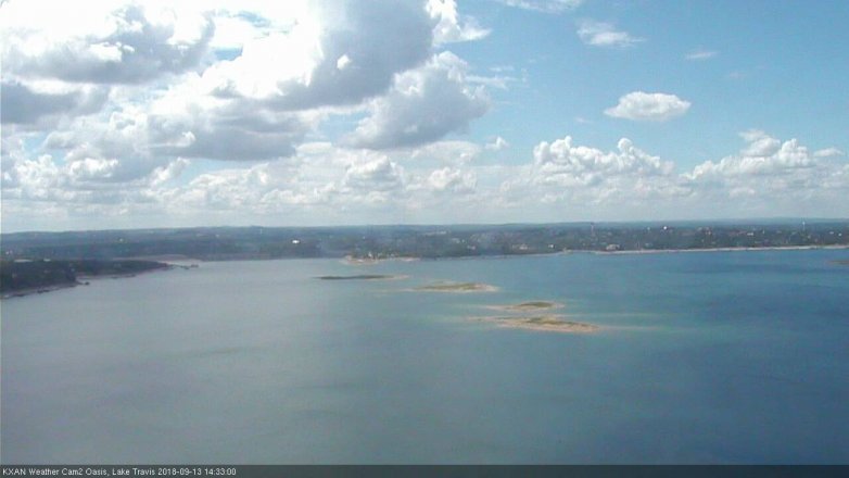 Lake Travis webcam, September 13, 2018 1:35 PM CT