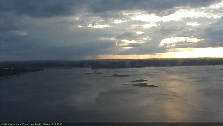 Lake Travis webcam, September 13, 2018 6:05 PM CT