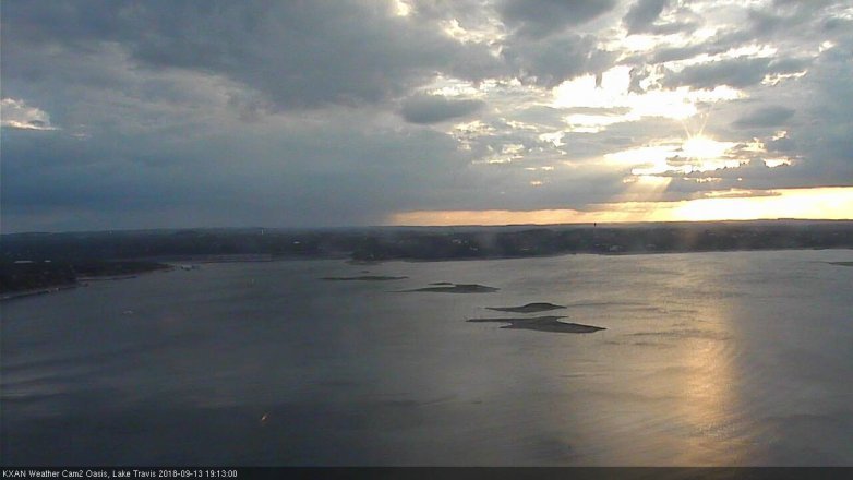Lake Travis webcam, September 13, 2018 6:15 PM CT