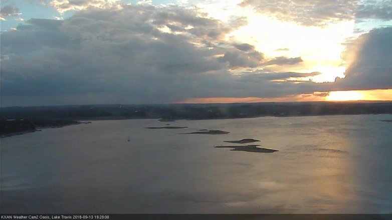 Lake Travis webcam, September 13, 2018 6:30 PM CT