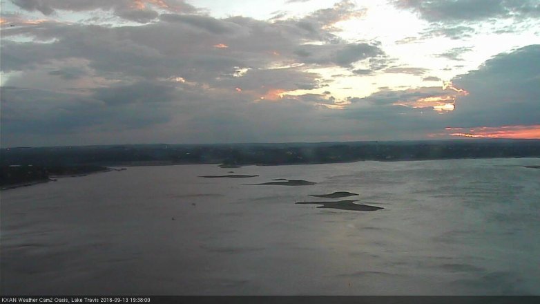Lake Travis webcam, September 13, 2018 6:40 PM CT