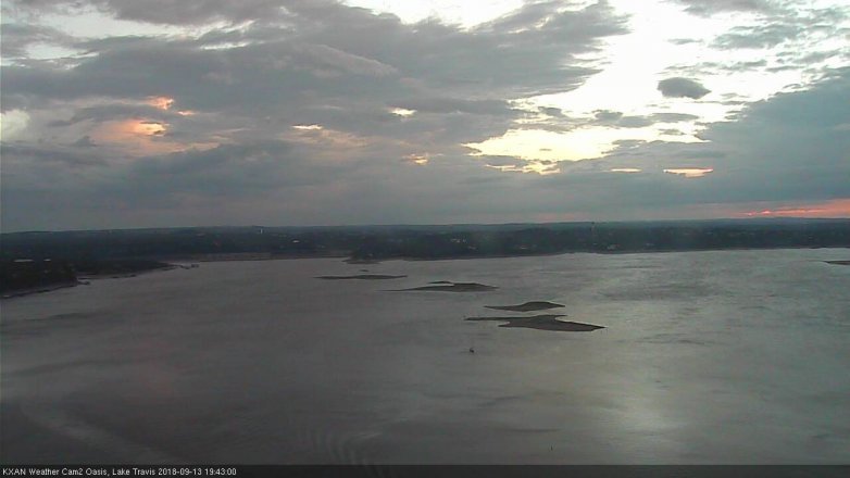 Lake Travis webcam, September 13, 2018 6:45 PM CT
