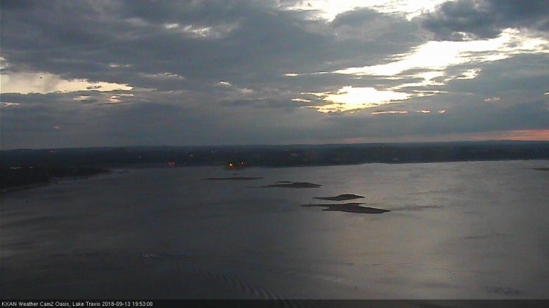 Lake Travis webcam, September 13, 2018 6:55 PM CT