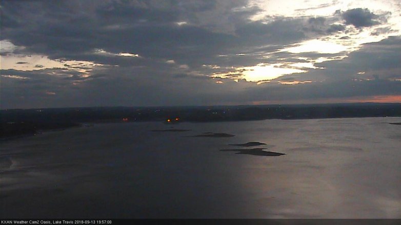 Lake Travis webcam, September 13, 2018 7:00 PM CT