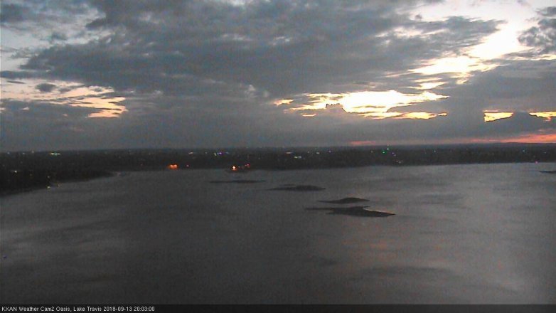 Lake Travis webcam, September 13, 2018 7:05 PM CT