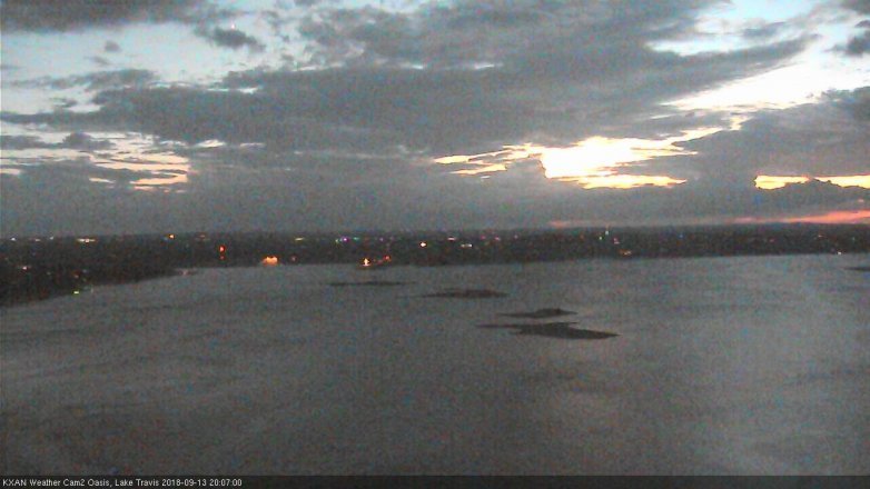 Lake Travis webcam, September 13, 2018 7:10 PM CT