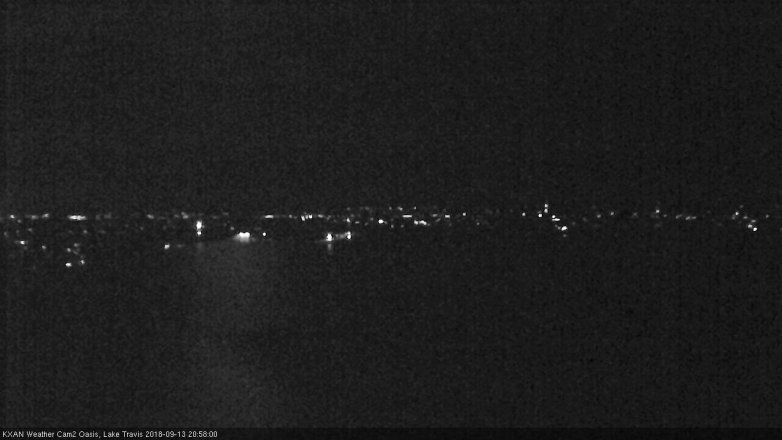 Lake Travis webcam, September 13, 2018 8:00 PM CT