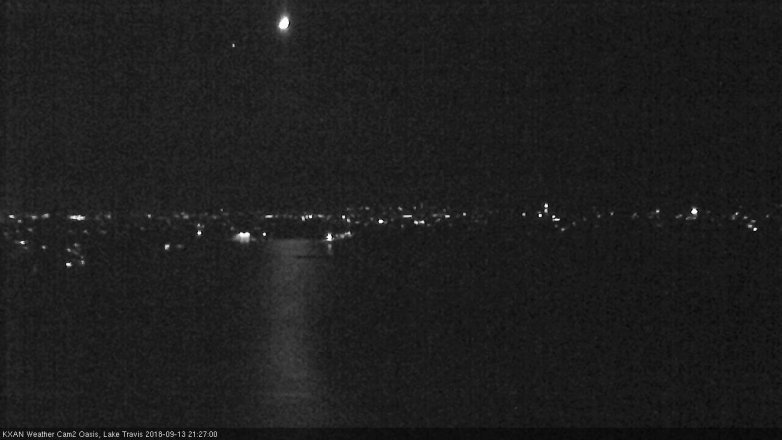 Lake Travis webcam, September 13, 2018 8:30 PM CT