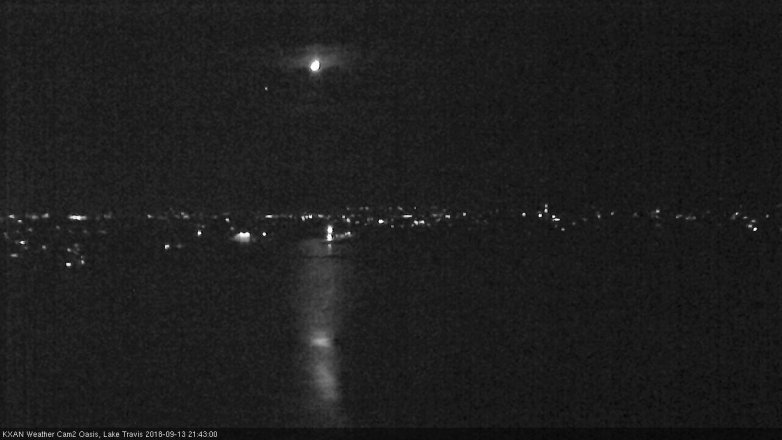 Lake Travis webcam, September 13, 2018 8:45 PM CT