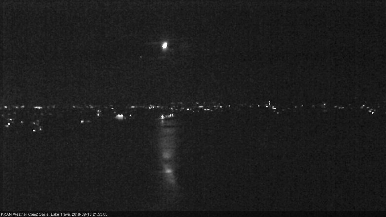 Lake Travis webcam, September 13, 2018 8:55 PM CT