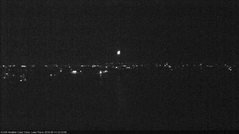 Lake Travis webcam, September 13, 2018 9:25 PM CT