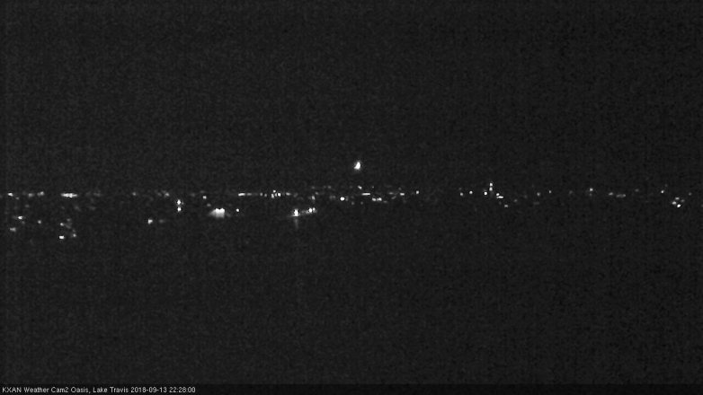 Lake Travis webcam, September 13, 2018 9:30 PM CT