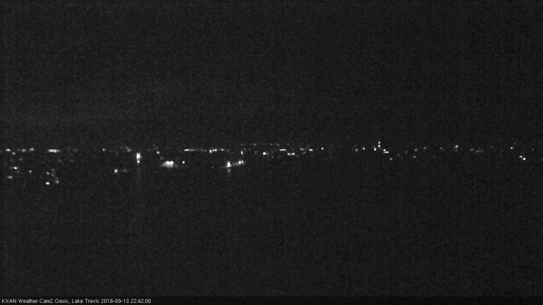 Lake Travis webcam, September 13, 2018 9:45 PM CT