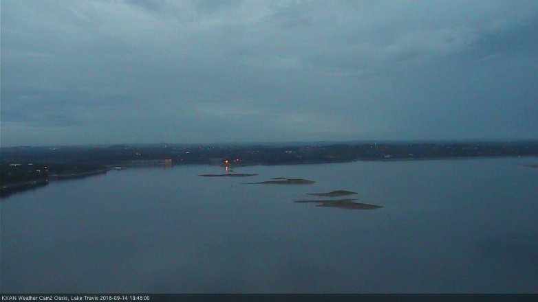 Lake Travis webcam, September 14, 2018 6:50 PM CT