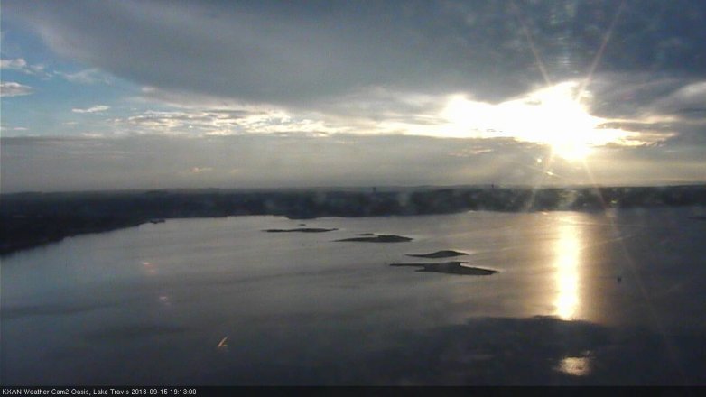 Lake Travis webcam, September 15, 2018 6:15 PM CT