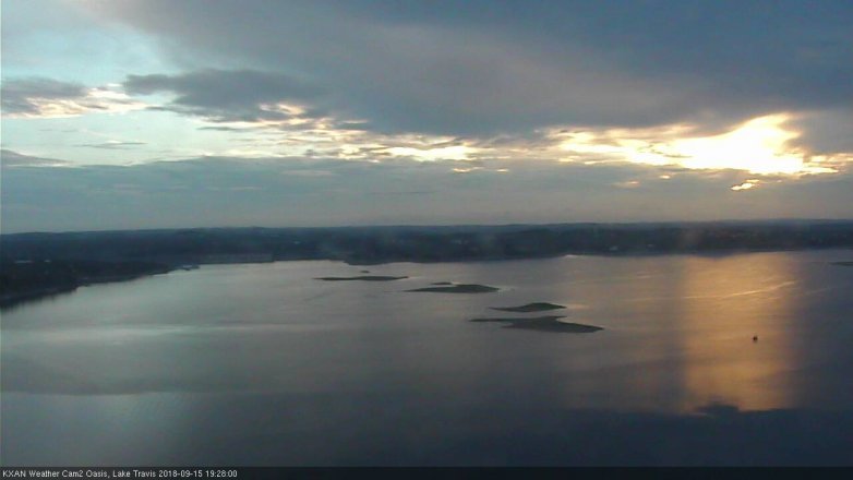 Lake Travis webcam, September 15, 2018 6:30 PM CT