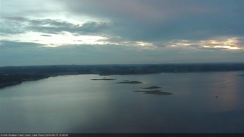 Lake Travis webcam, September 15, 2018 6:40 PM CT
