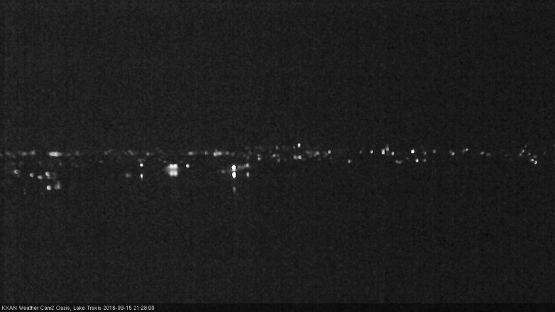 Lake Travis webcam, September 15, 2018 8:30 PM CT