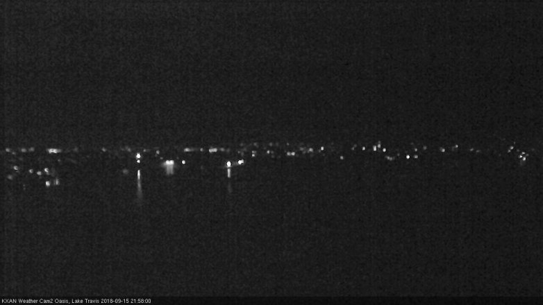 Lake Travis webcam, September 15, 2018 9:00 PM CT